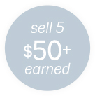 sell 5 $50+ earned