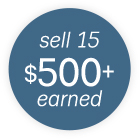 sell 15 $500+ earned
