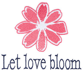 Example of embroidery with one line of text
