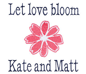 Example of embroidery with two lines of text