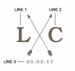 Example of an Arrow Monogram etching