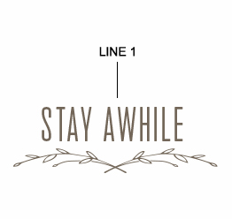 Example of a laurel message etching