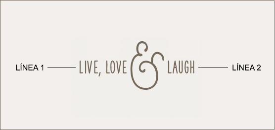 Ejemplo de un grabado de mensaje con símbolo ampersand