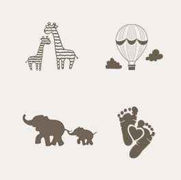 Example of an baby icons etching