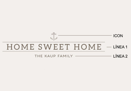 Ejemplo de un grabado de home sweet home