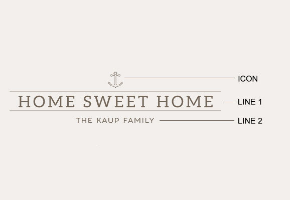 Example of a home sweet home etching