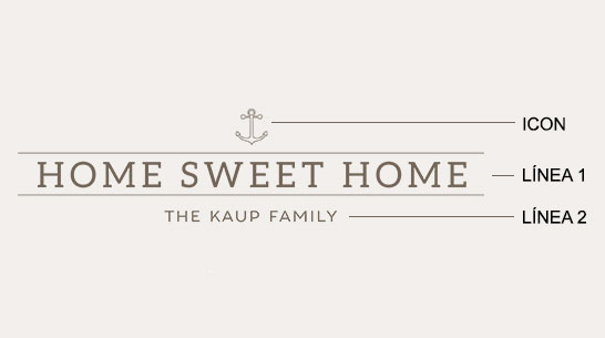 Ejemplo de un grabado de home sweet home