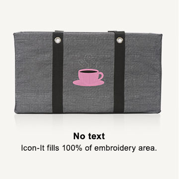 No text - Icon-it fills 100% of embroidery area