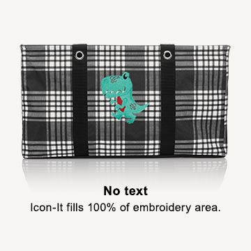 No text - Icon-it fills 100% of embroidery area