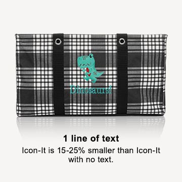 1 line of text - Icon-it is 15-25% smaller than Icon-It with no text.